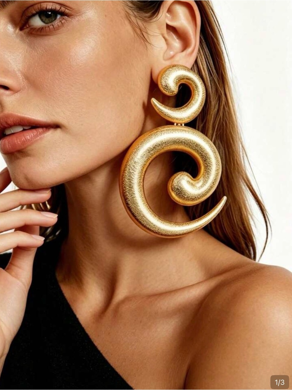 Gold Swirl Drop Earrings — Sculptural Statement